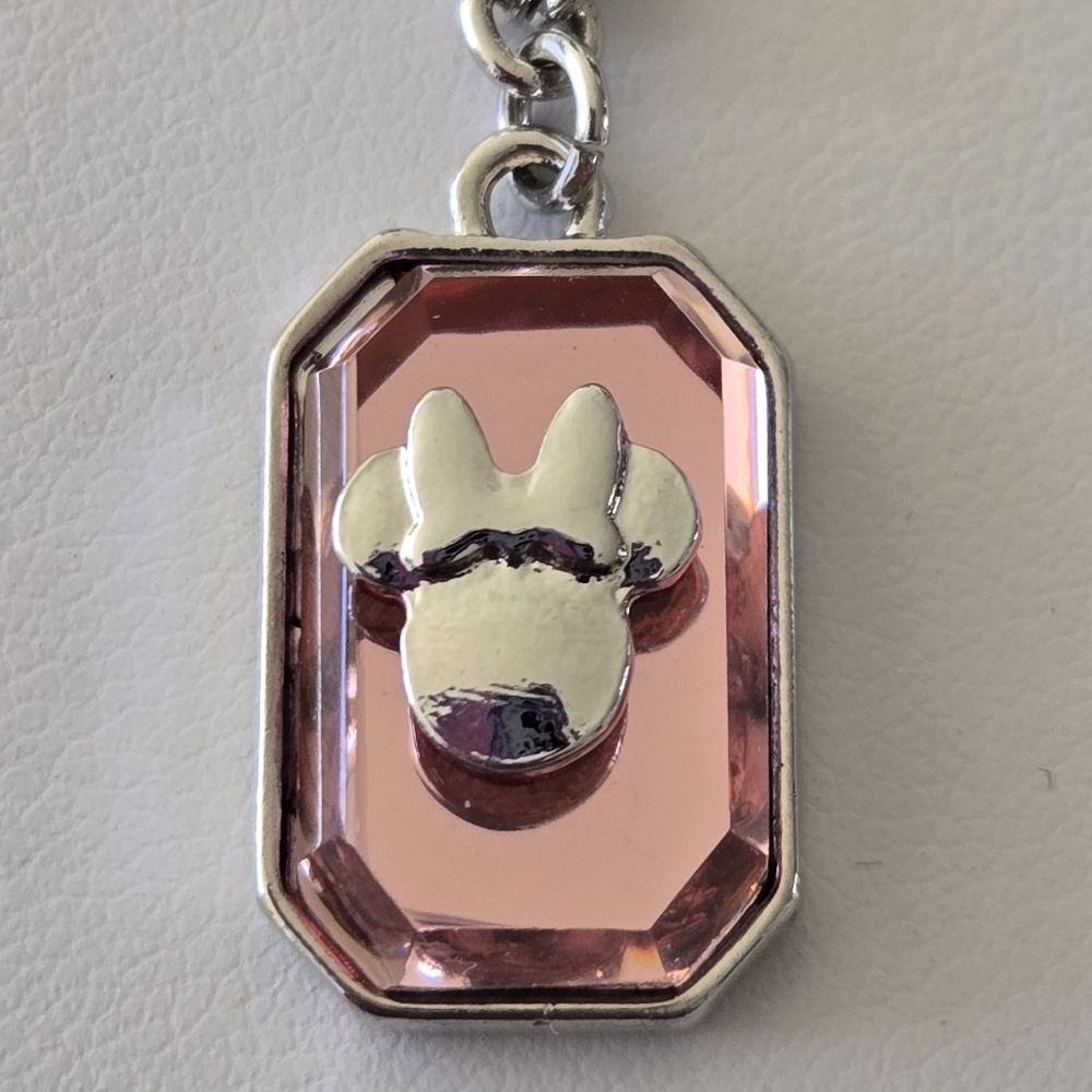 Minnie Silver Chain Necklace with Pink Pendant - Picture 3 of 15
